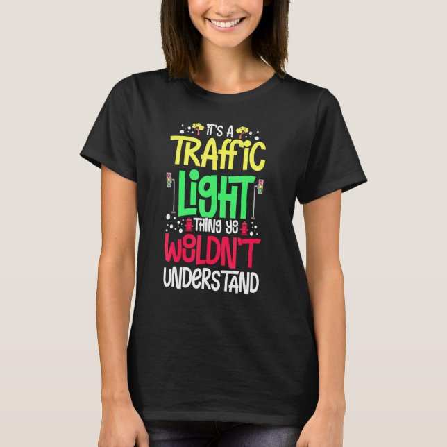 Camiseta Señal de semáforo verde amarillo rojo parar semáfo (Anverso)