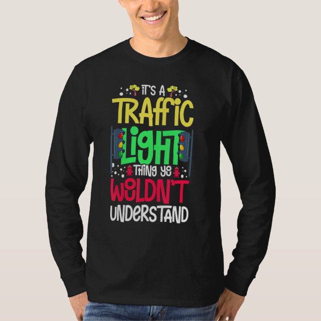 Camiseta Señal de semáforo verde amarillo rojo parar semáfo (Anverso)