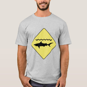 Camiseta señal de 'tiburones de advertencia' amarilla