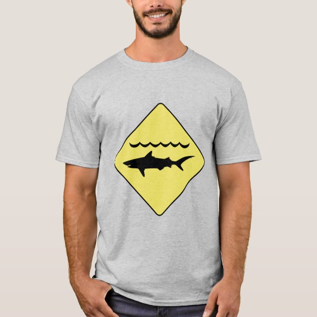 Camiseta señal de 'tiburones de advertencia' amarilla (Anverso)