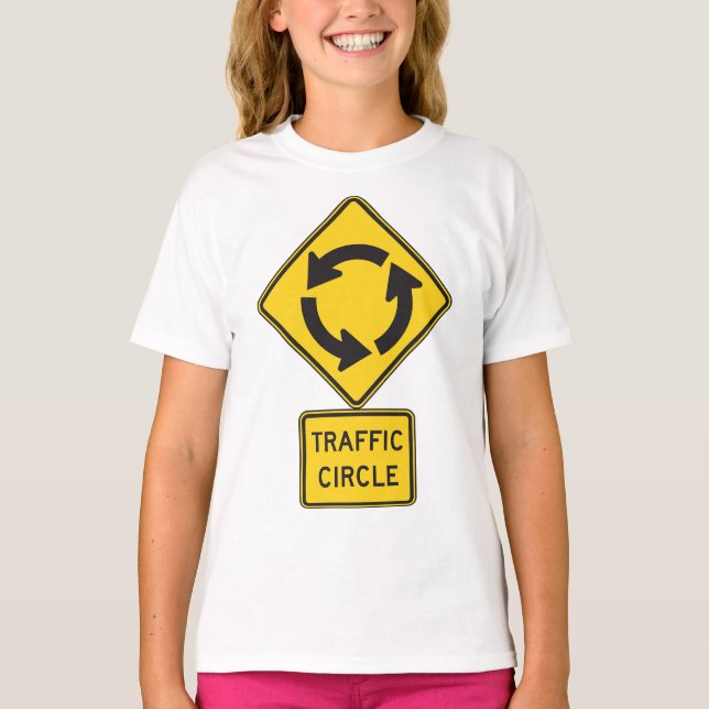 Camiseta Señal de tráfico circular amarilla de diamante (Anverso)