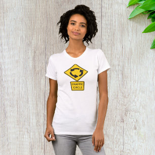 Camiseta Señal de tráfico circular amarilla de diamante