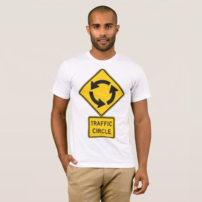 Camiseta Señal de tráfico circular amarilla de diamante (Anverso completo)