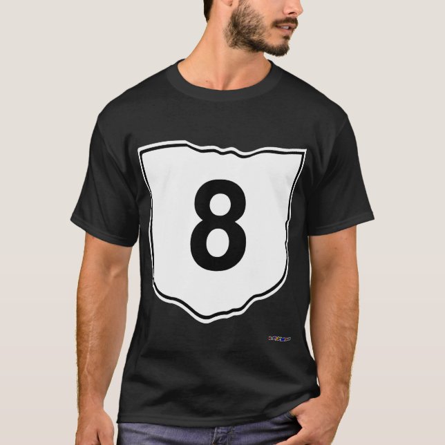 Camiseta Señal de tráfico de la ruta 8 (Anverso)