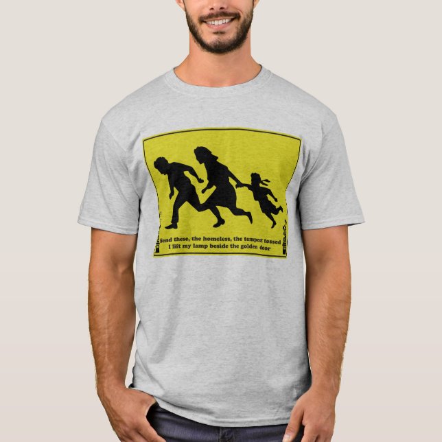 Camiseta Señal de tráfico de la travesía de la familia (Anverso)