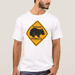 Camiseta Señal de tráfico del peligro de Wombat