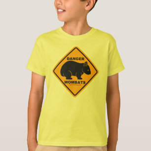 Camiseta Señal de tráfico del peligro de Wombat