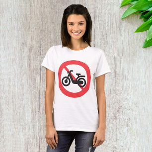 Camiseta Señal de Tráfico Prohibido Motocicletas