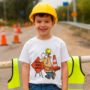 Camiseta Señal Divertida de Trabajos de Construcción en la
