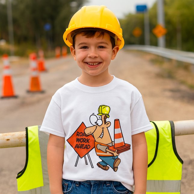 Camiseta Señal Divertida de Trabajos de Construcción en la  (Subido por el creador)
