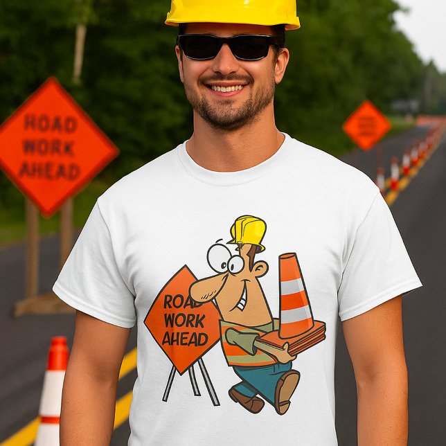 Camiseta Señal Divertida de Trabajos de Construcción en la  (Subido por el creador)