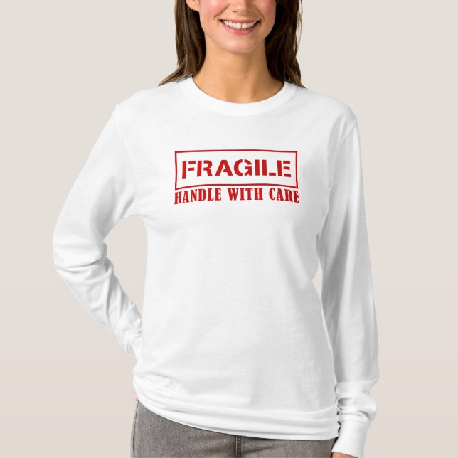 Camiseta Señal frágil - manejo con cuidado - sello frágil (Anverso)