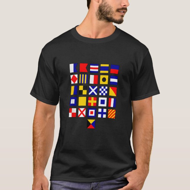 Camiseta Señal marítima internacional Alphabet de bandera n (Anverso)