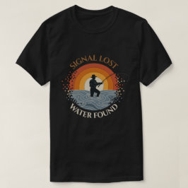 Camiseta Señal Retro Perdida Agua Encontrada Divertida Pesc
