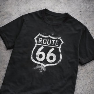 Camiseta  Señal vintage de la ruta 66 con estilo americano 