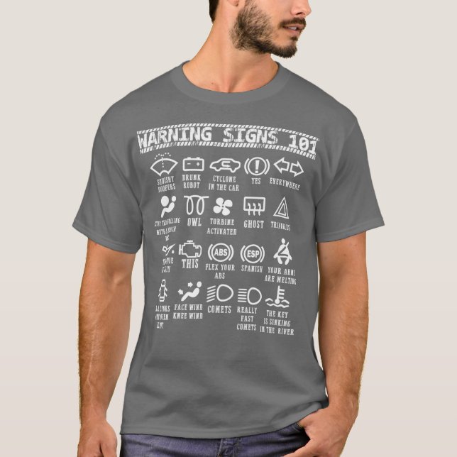 Camiseta Señales de advertencia 101 mecánico de coches grac (Anverso)