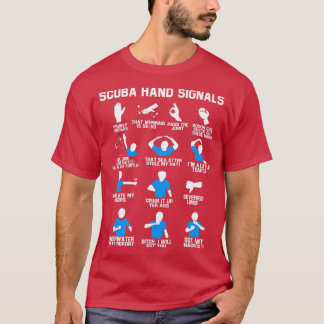 Camiseta Señales de mano de Rótulo de buceador divertidas S