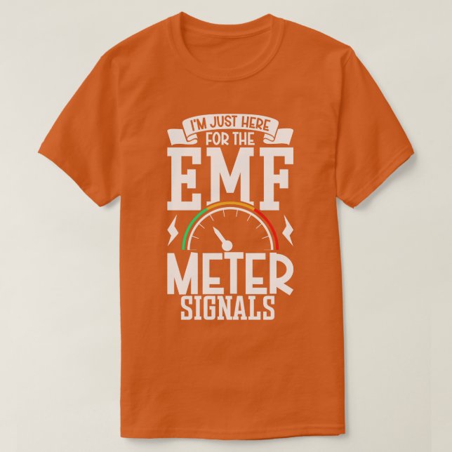 Camiseta Señales del medidor EMF Caza fantasma profesional (Diseño del anverso)