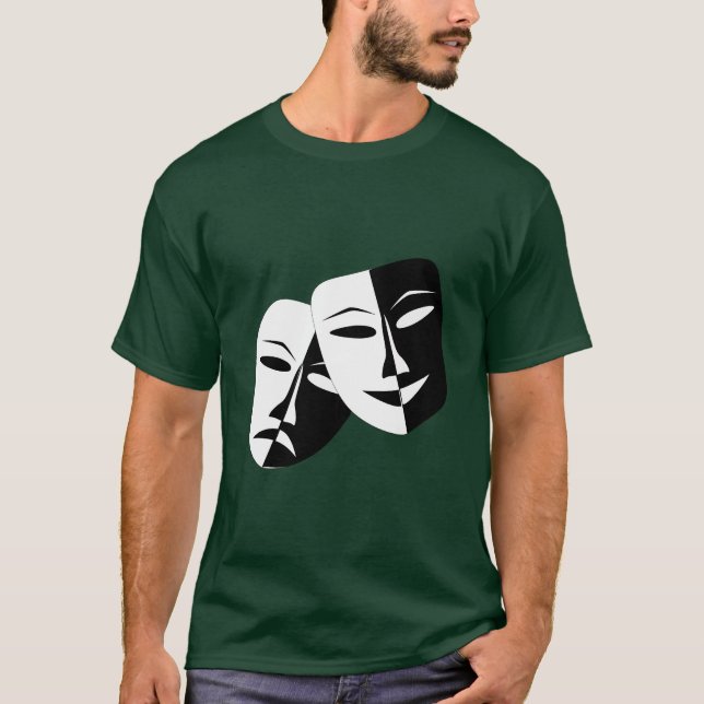 Camiseta Sencilla comedia dramática máscaras actuando (Anverso)