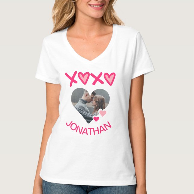 Camiseta Sencilla elegancia amor lindo Valentines dulce par (Anverso)