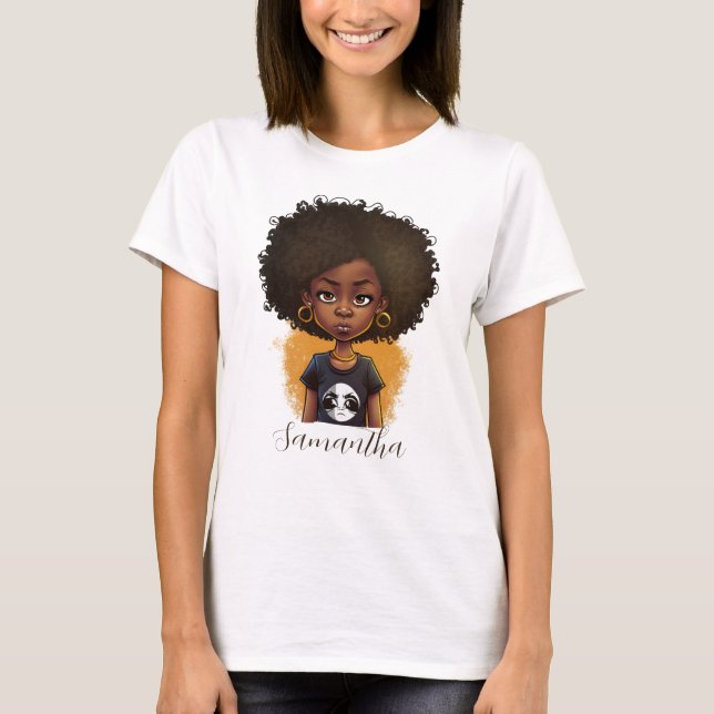 Camiseta Sencilla mujer africana (Anverso)