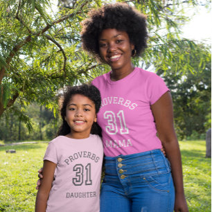 Camiseta Sencilla PROVERBS 31 Madre cristiana MAMÁ Hija