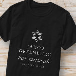 Camiseta Sencilla y elegante estrella de David Bar Mitzvah<br><div class="desc">El diseño se compone de tipografía sans serif y de una juguetona tipografía de escritura cursiva en un simple fondo. Disponible aquí: http://www.zazzle.com/store/selectpartysupplies</div>