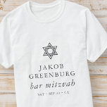 Camiseta Sencilla y elegante estrella de David Bar Mitzvah<br><div class="desc">El diseño se compone de tipografía sans serif y de una juguetona tipografía de escritura cursiva en un simple fondo. Disponible aquí: http://www.zazzle.com/store/selectpartysupplies</div>