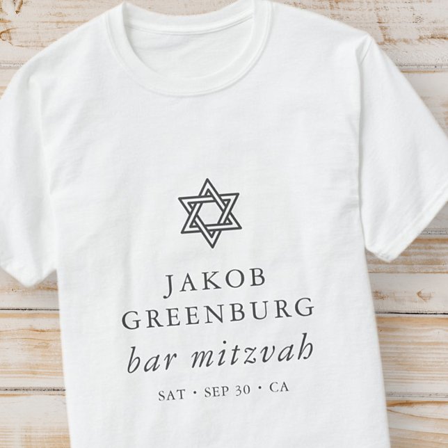 Camiseta Sencilla y elegante estrella de David Bar Mitzvah (Subido por el creador)