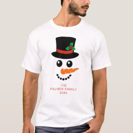 Camiseta Sencilla y elegante familia de Navidades Snowman
