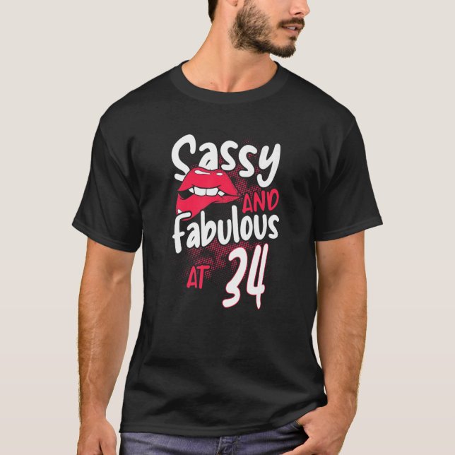 Camiseta Sencilla Y Fabulosa A Los 34 Años Feminista (Anverso)