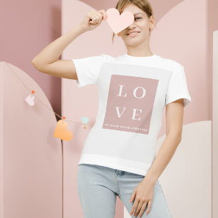 Camiseta Sencillo amor negro y rosa  Permitir que las nuest