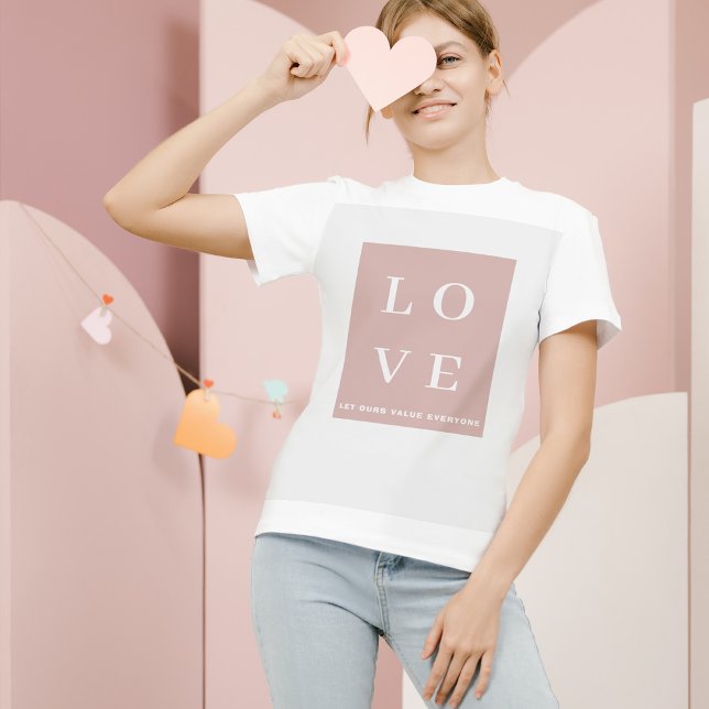 Camiseta Sencillo amor negro y rosa |Permitir que las nuest (Subido por el creador)