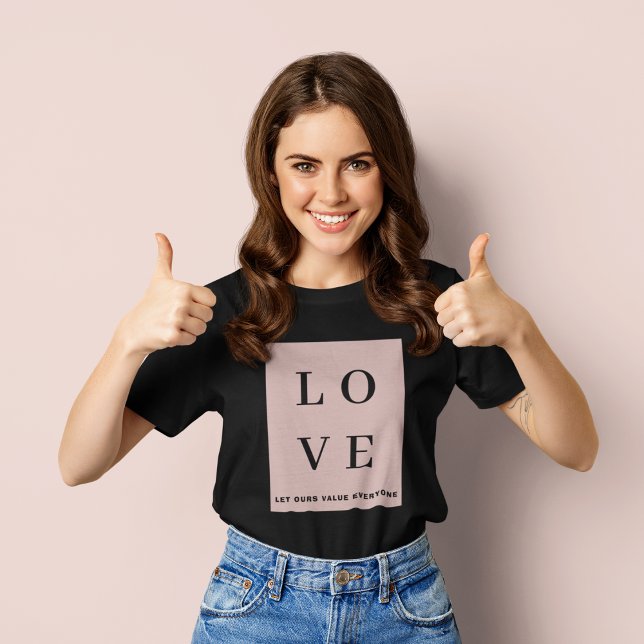 Camiseta Sencillo amor negro y rosa |Permitir que las nuest (Subido por el creador)