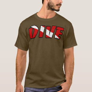 Camiseta Sencillo buceo Scuba Buceo Vela Roja Blanco