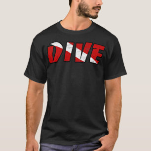 Camiseta Sencillo buceo Scuba Buceo Vela Roja Blanco