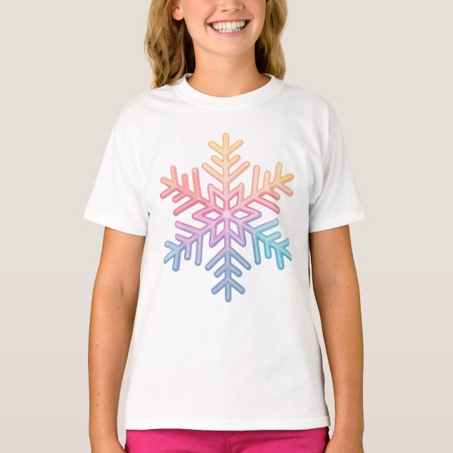 Camiseta Sencillo copo de nieve (Anverso)