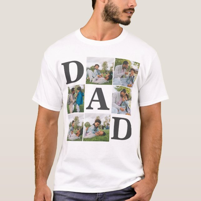 Camiseta Sencillo Día de los Padres Modernos Papá 6 familia (Anverso)