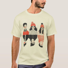 Camiseta Sencillo dibujo moderno de jóvenes geniales