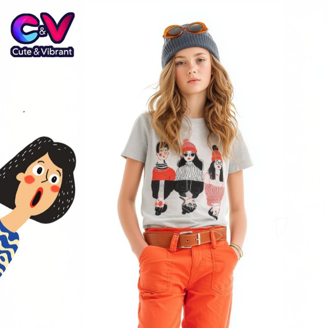 Camiseta Sencillo dibujo moderno de jóvenes geniales (Subido por el creador)
