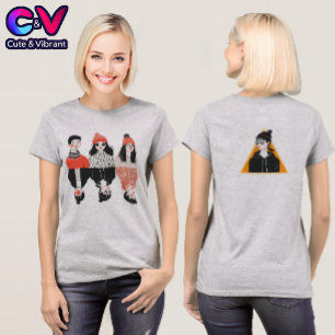 Camiseta Sencillo dibujo moderno de jóvenes geniales