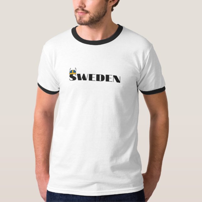 Camiseta Sencillo recuerdo de la bandera sueca de Suecia (Anverso)