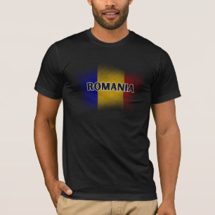 Camiseta Sencillo recuerdo moderno de la bandera rumana