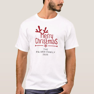 Camiseta Sencillos Navidades florales elegantes Wreath Nomb