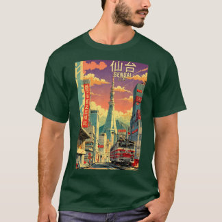 Camiseta Sendai Japón Retro Anime 80s Chica Vintageravel
