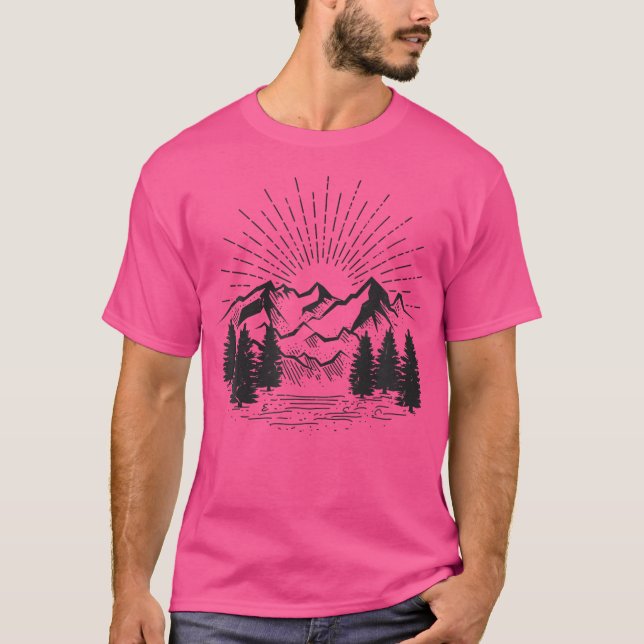 Camiseta Senderismo Camping Naturaleza Aventure Lover Retr  (Anverso)