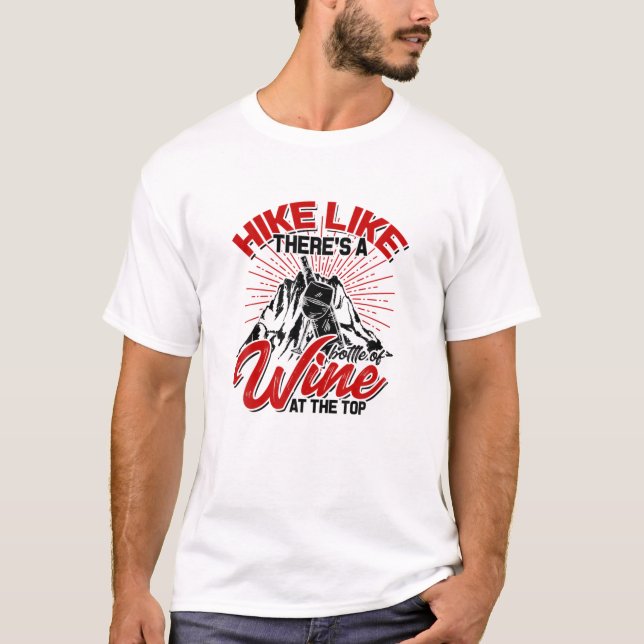 Camiseta Senderismo como botellas de vino (Anverso)