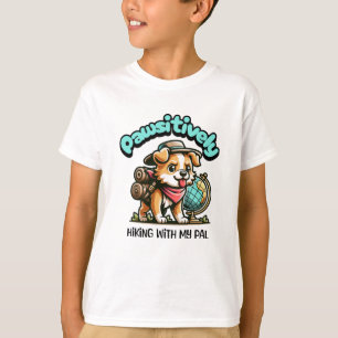 Camiseta Senderismo con mi amigo (perro) con patas positiva