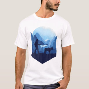 Camiseta Senderismo Con Un Bosque De Perros Naturaleza Camp