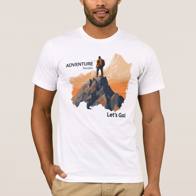 Camiseta Senderismo de aventura, aventura a la espera, vamo (Anverso)